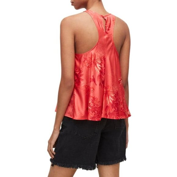 All Saints Verna Nila Top Orange Silk Blend size US 8 NWOT - Picture 2 of 10